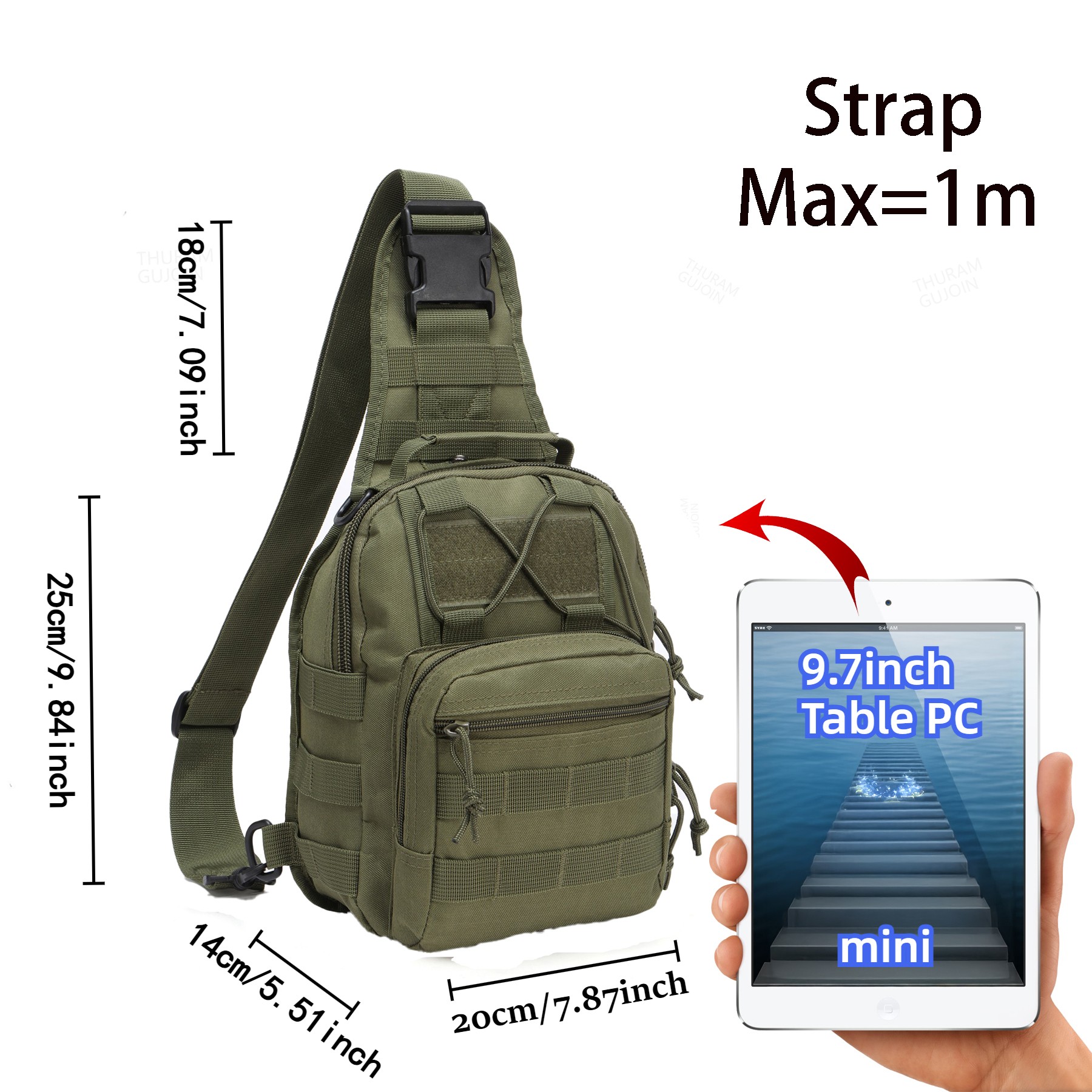 THURAM Outdoor Tactical Bag Ba - Sling Backpack Shoulder บทวิจารณ์และราคา