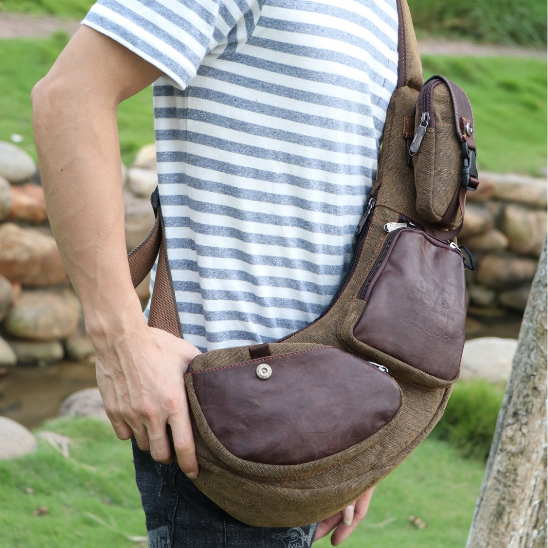 Men Cross Body Backpack Sling  - Sling Backpack Shoulder บทวิจารณ์และราคา