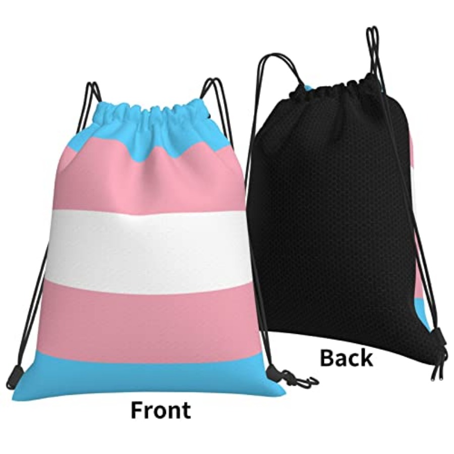 Transgender Pride Flag Unisex  - Drawstring Gym Bag บทวิจารณ์และราคา
