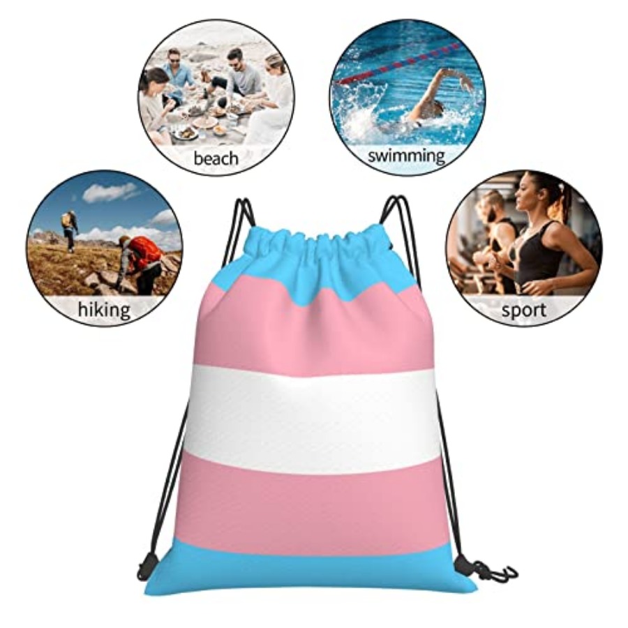Transgender Pride Flag Unisex  - Drawstring Gym Bag บทวิจารณ์และราคา