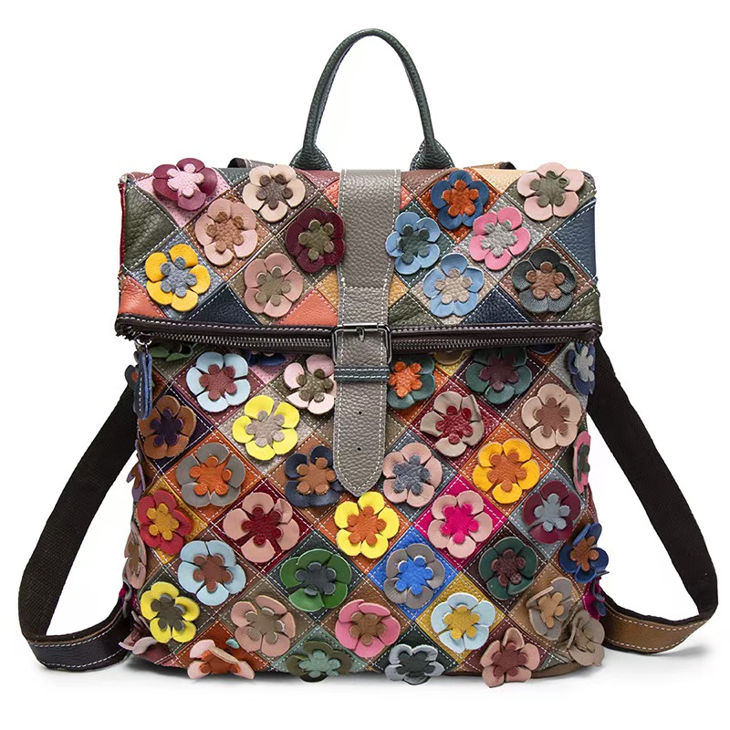 Vintage Women Genuine Leather  - Fashion Backpack Women บทวิจารณ์และราคา
