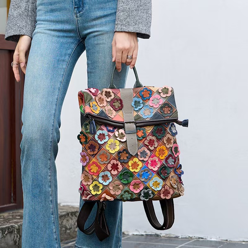 Vintage Women Genuine Leather  - Fashion Backpack Women บทวิจารณ์และราคา