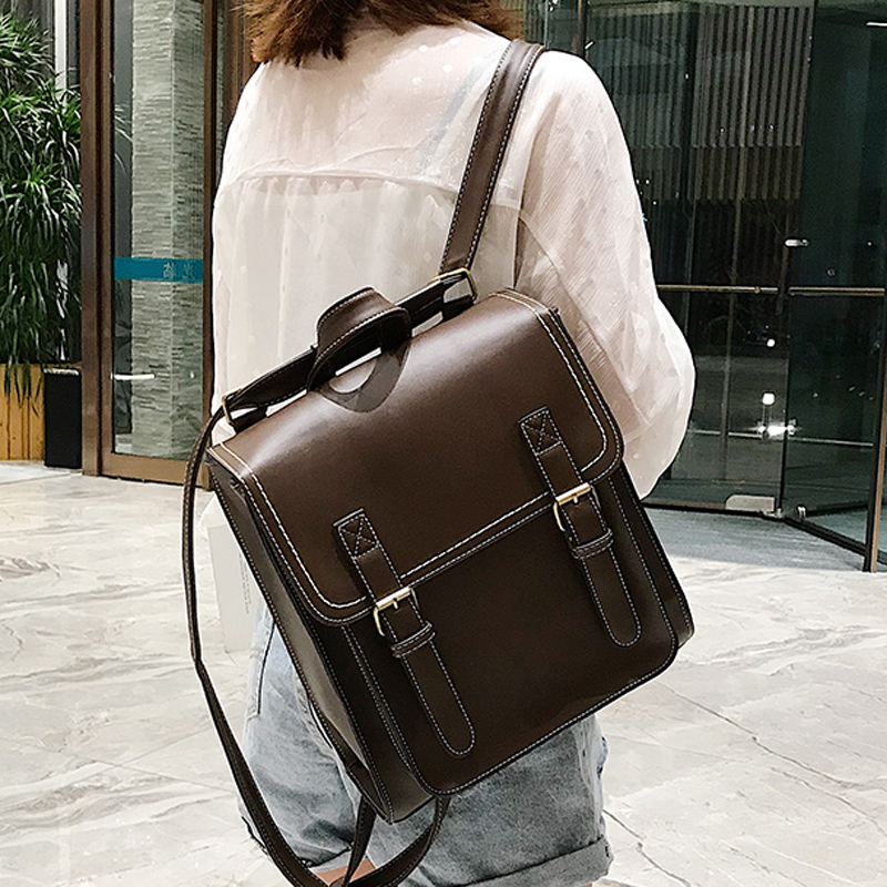 Vintage Backpack Female Pu Lea - Leather Backpack Vintage บทวิจารณ์และราคา