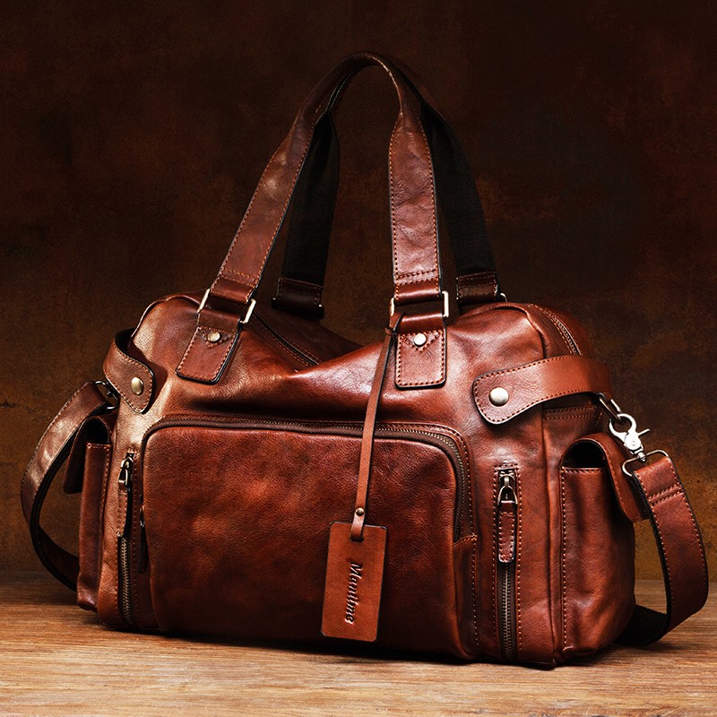 Vintage vegetable tanned leath - Canvas Backpack Casual บทวิจารณ์และราคา