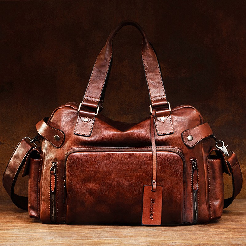 Vintage vegetable tanned leath - Canvas Backpack Casual บทวิจารณ์และราคา