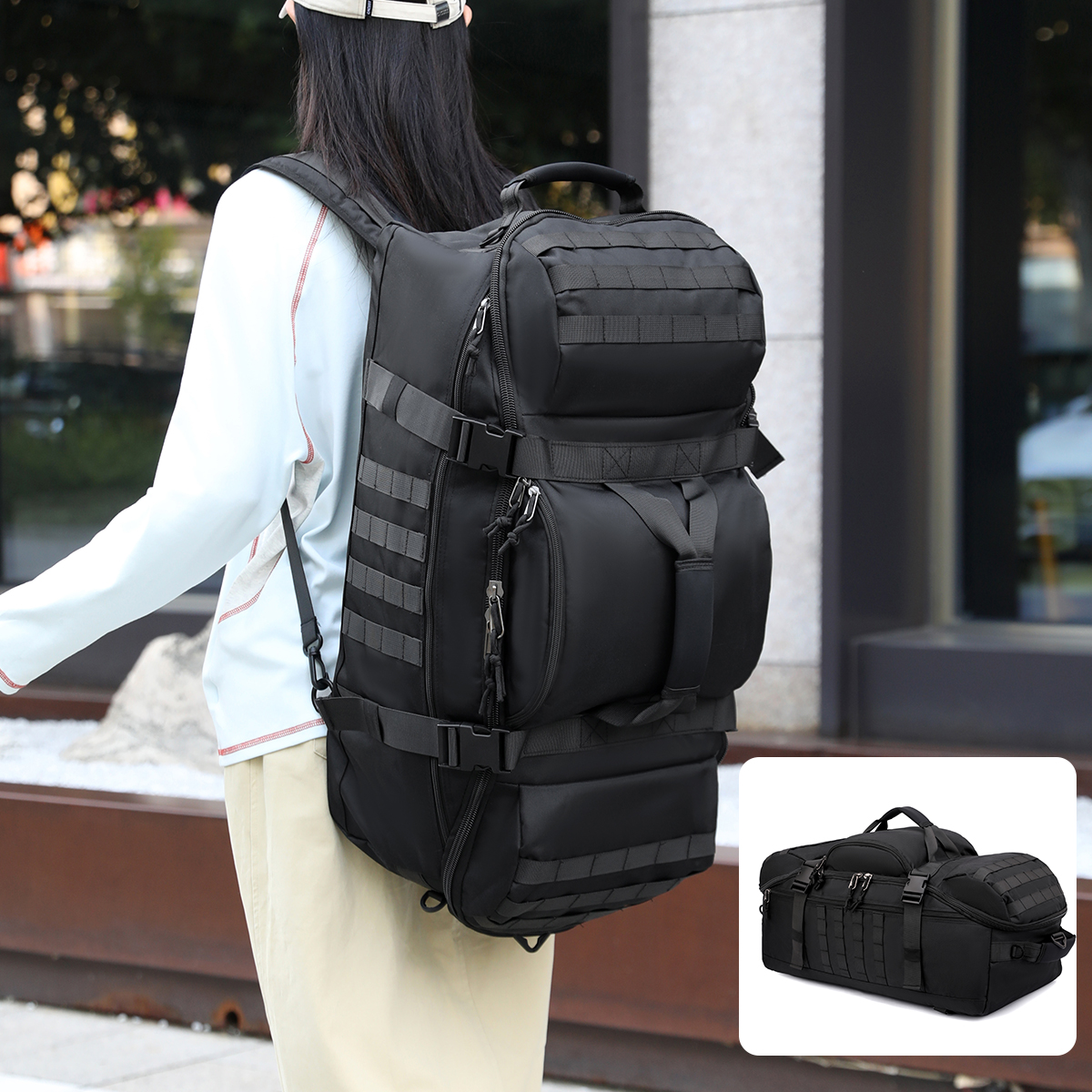 Outdoor Mountaineering Bag 90L - Hiking Backpack Waterproof บทวิจารณ์และราคา