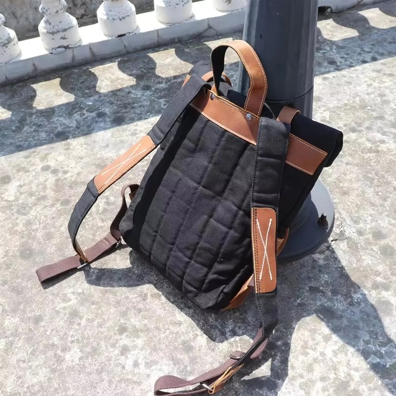 Fashion Men Backpack Waxed Can - Leather Backpack Vintage บทวิจารณ์และราคา