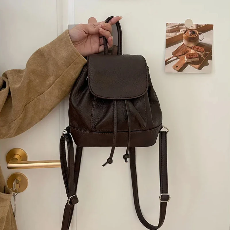 Small Fashion Backpacks School - Leather Backpack Vintage บทวิจารณ์และราคา