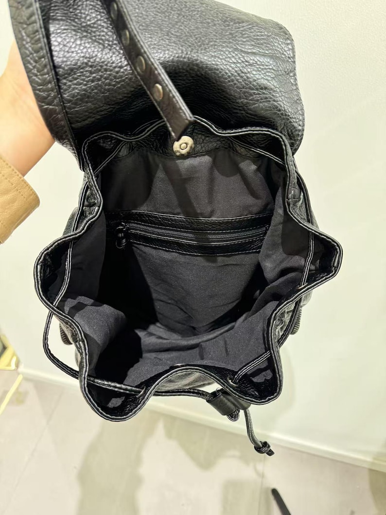 Gothic Punk PU Leather Shoulde - Leather Backpack Vintage บทวิจารณ์และราคา