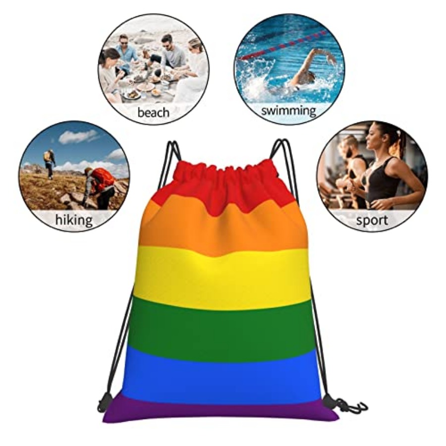 Lgbt Flag Gay Pride Rainbow Un - Drawstring Gym Bag บทวิจารณ์และราคา