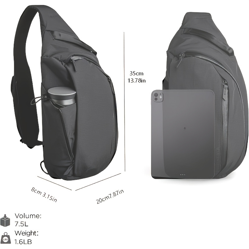 Right Shoulder Chest bag  7.5L - Sling Backpack Shoulder บทวิจารณ์และราคา