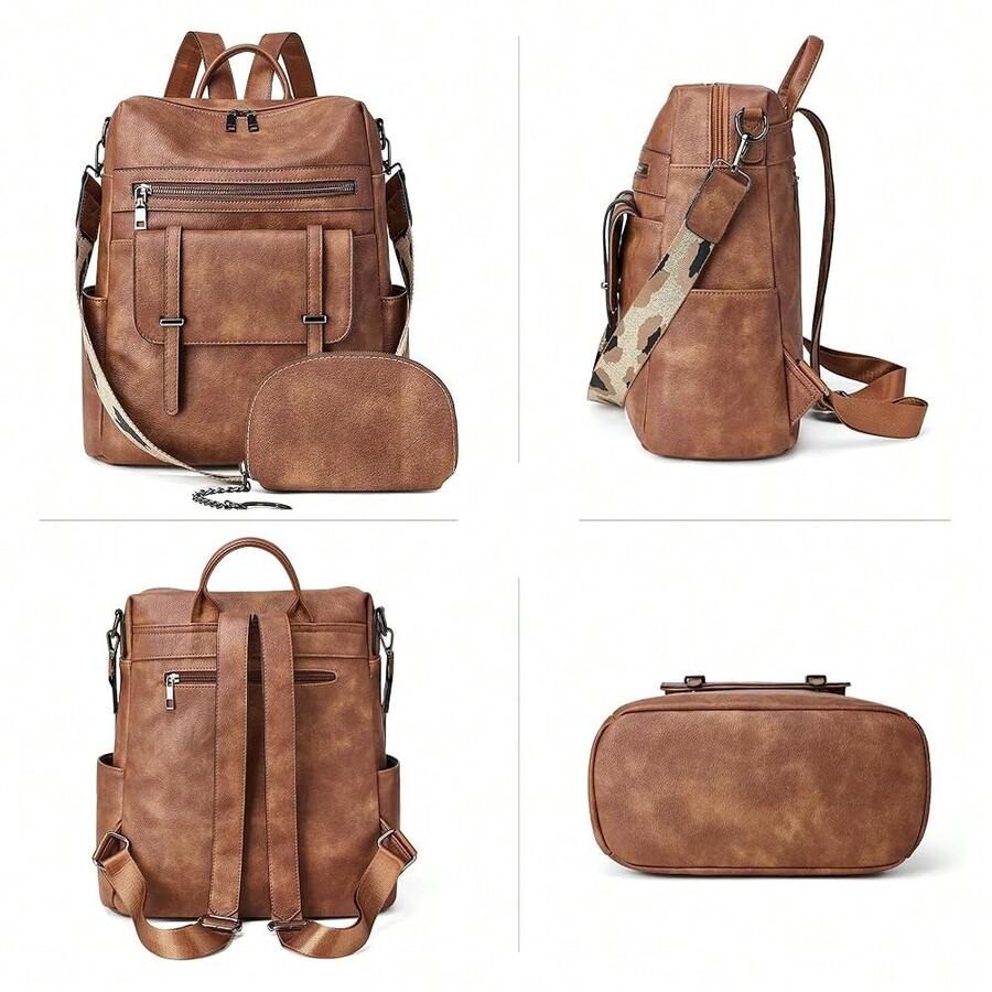 Women Fashion Vintage Brown PU - Fashion Backpack Women บทวิจารณ์และราคา