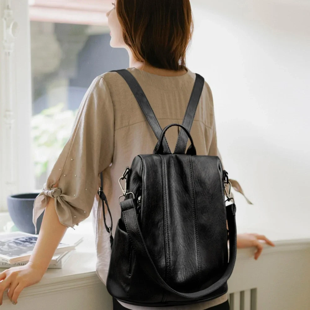 NEW Anti-theft Laptop Backpack - Leather Backpack Vintage บทวิจารณ์และราคา