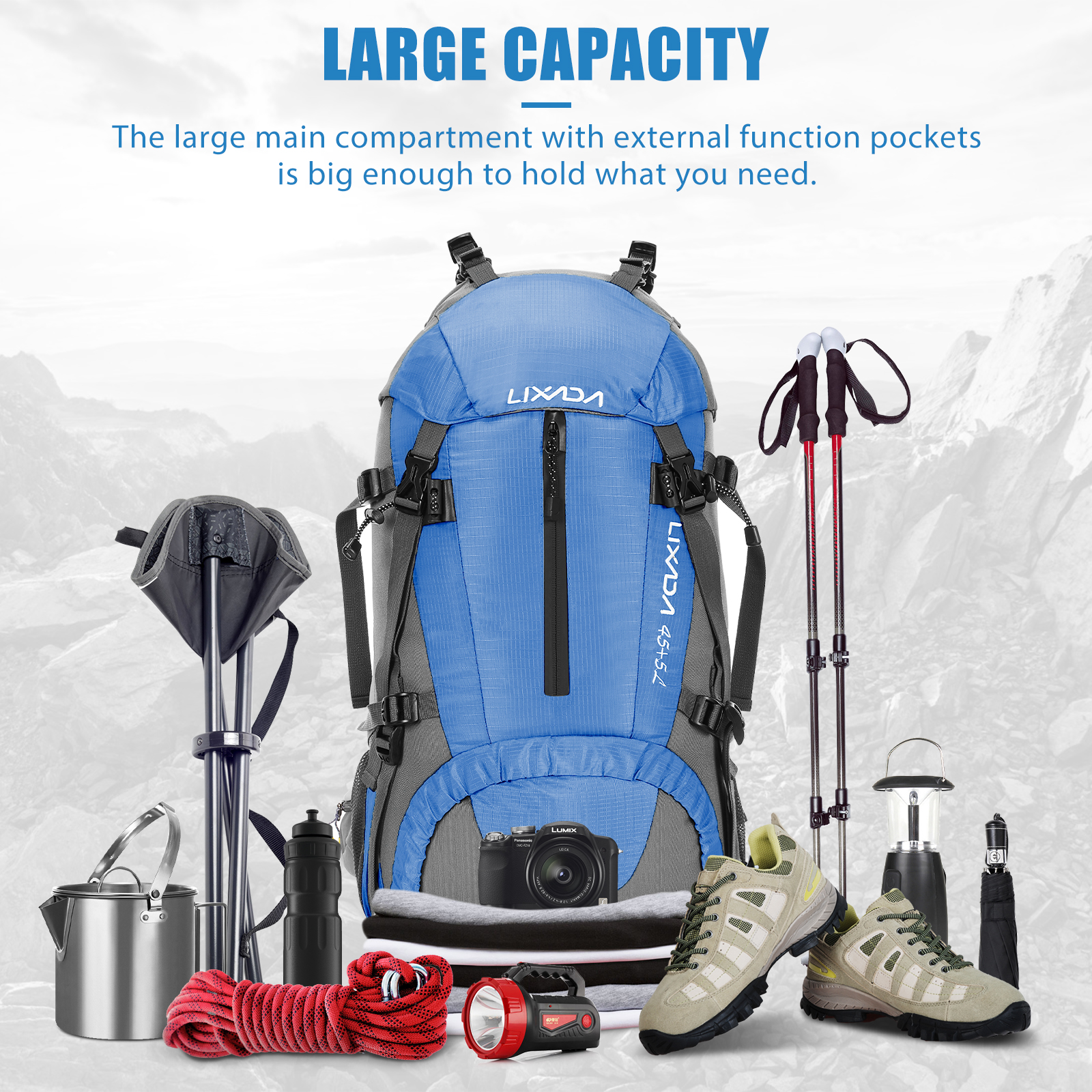 Lixada 50L Large Waterproof Tr - Rain Cover Backpack บทวิจารณ์และราคา