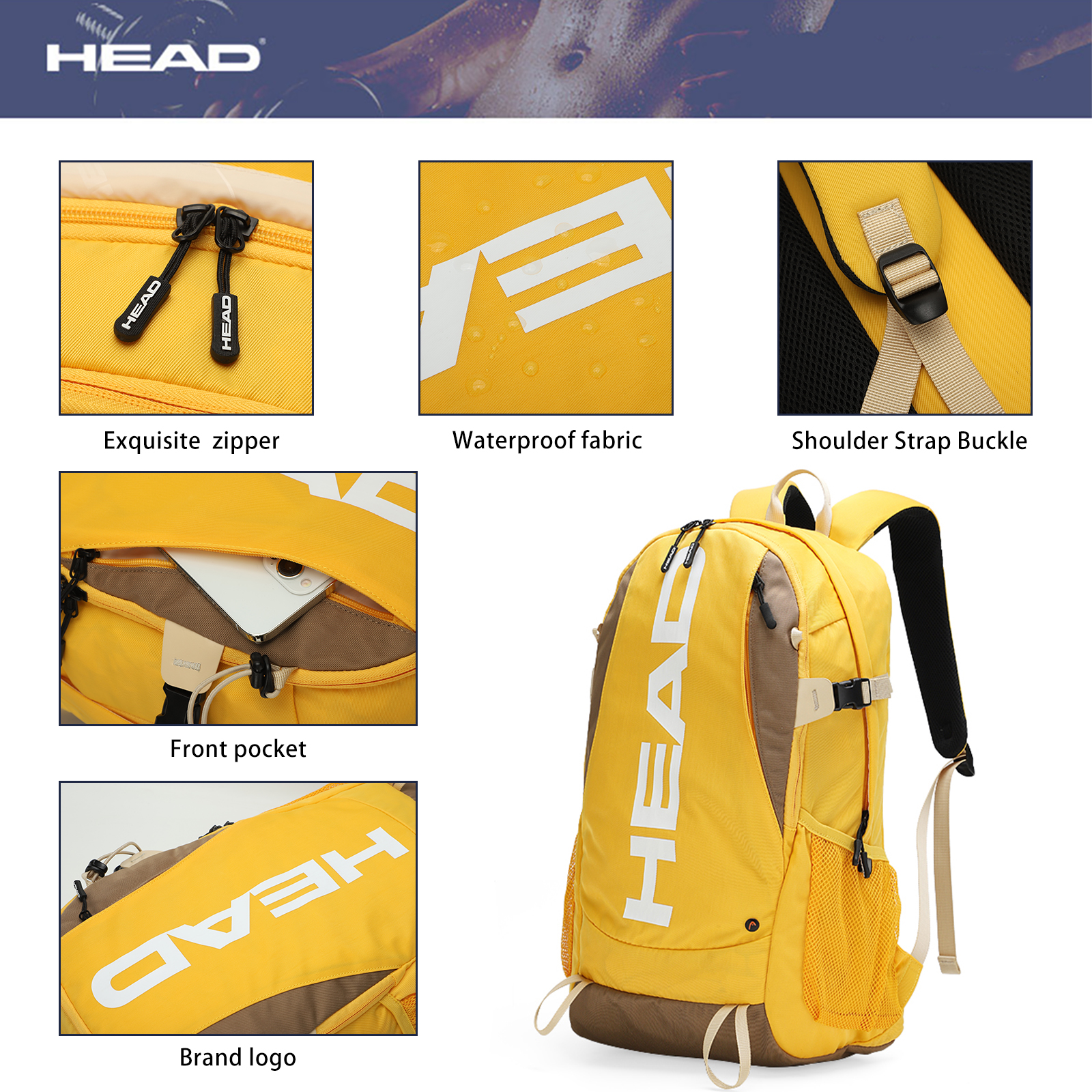 HEAD Waterproof Sport Gym Back - Laptop Backpack 15.6 บทวิจารณ์และราคา