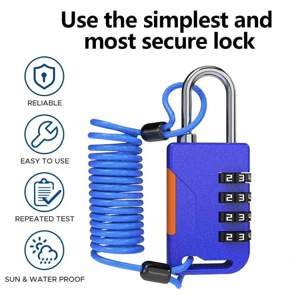 4 Digit Combination Padlock wi - Travel Backpack Anti Theft บทวิจารณ์และราคา