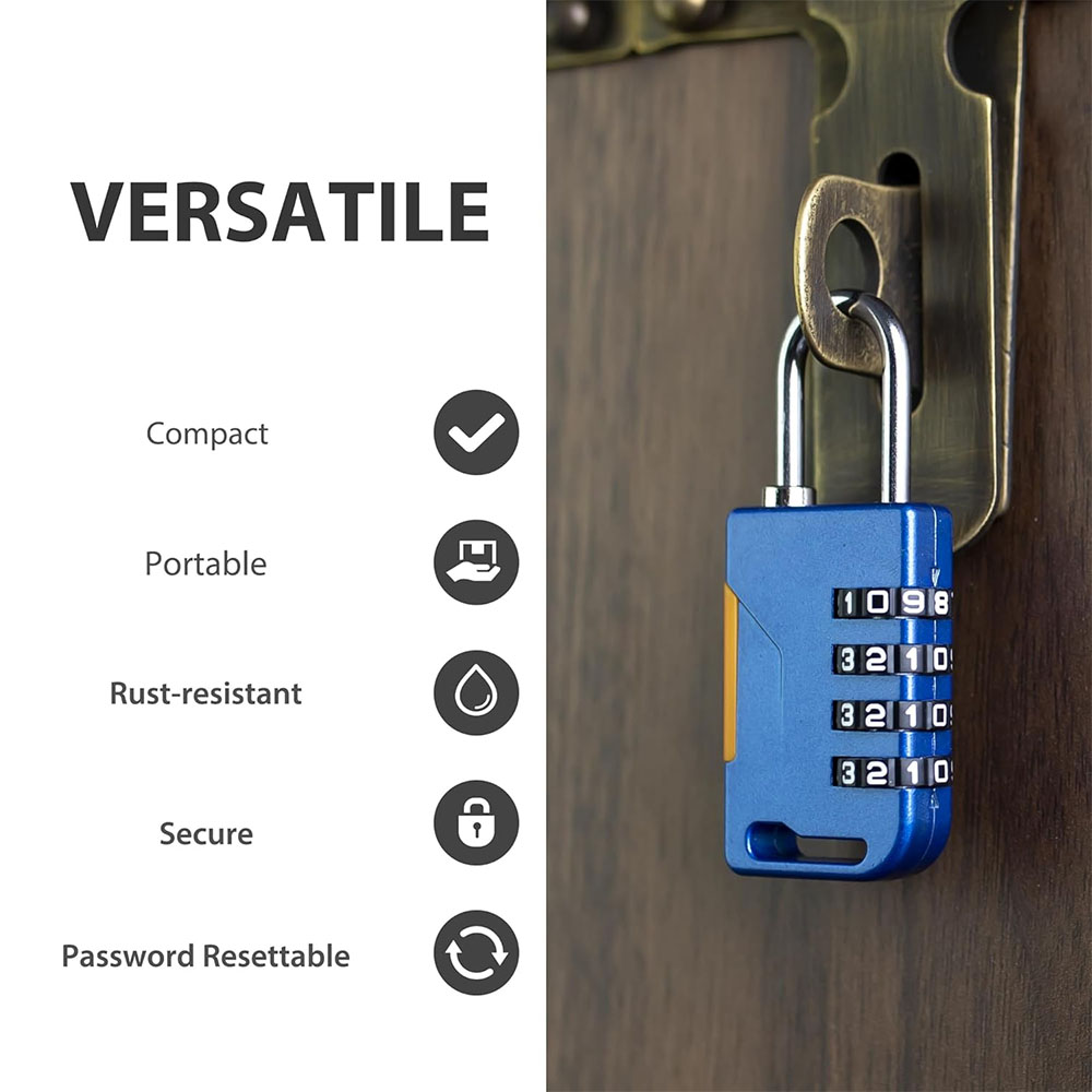 4 Digit Combination Padlock wi - Travel Backpack Anti Theft บทวิจารณ์และราคา