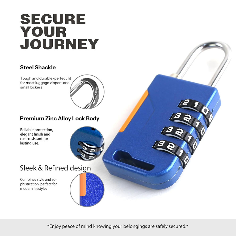 4 Digit Combination Padlock wi - Travel Backpack Anti Theft บทวิจารณ์และราคา